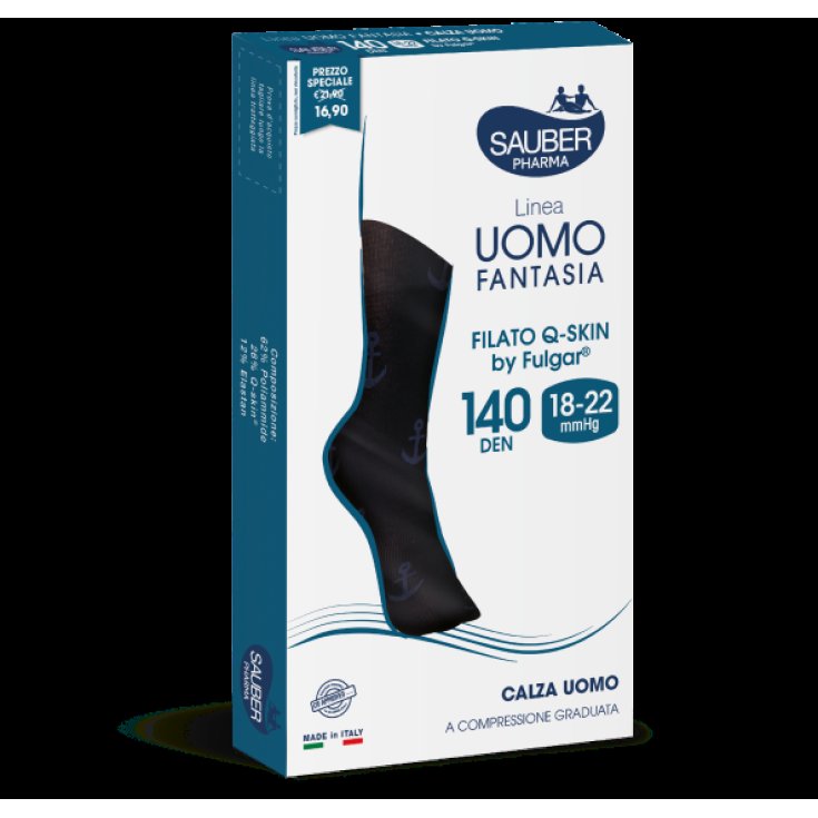Linea Uomo Fantasia Calza 140D Gessato Bordeaux Tg.L/XL&nbsp;Sauber