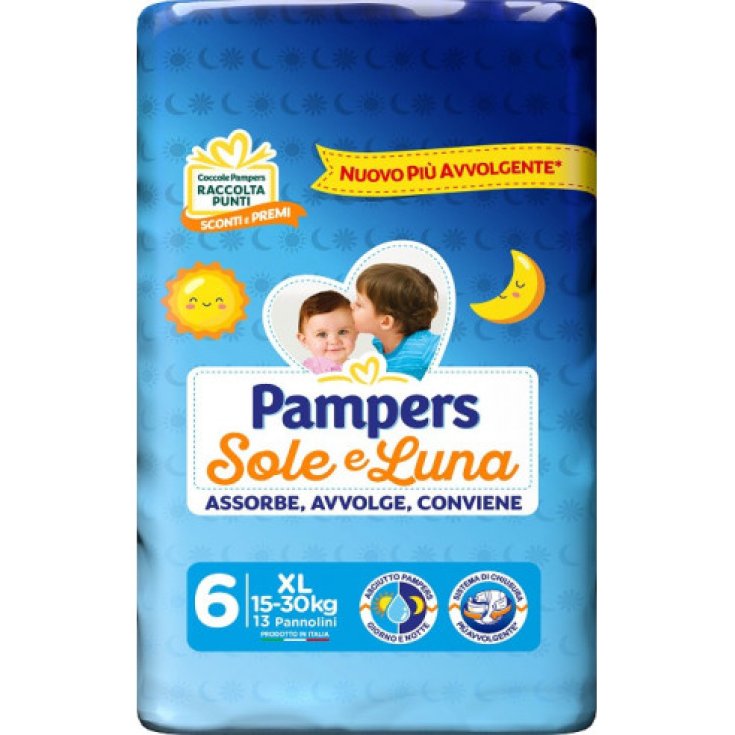 Pannolino Sole & Luna Pi&ugrave; Avvolgente XL Pampers 13 Pezzi
