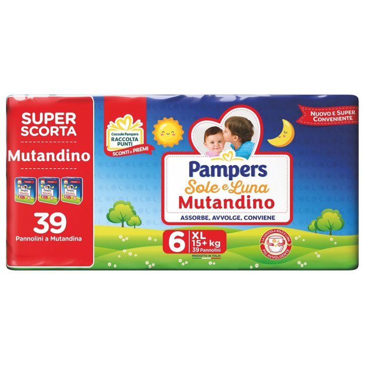 Mutandino Tg.6&nbsp;XL Sole&Luna Pampers 39 Pannolini a Mutandina