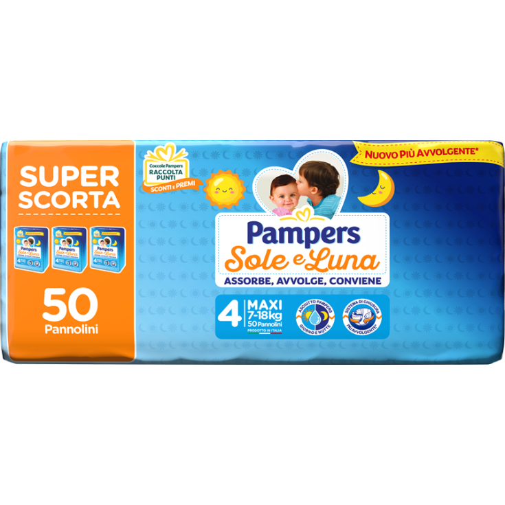Pannolini Tg.4&nbsp;Maxi Sole&Luna Pampers 50 Pezzi