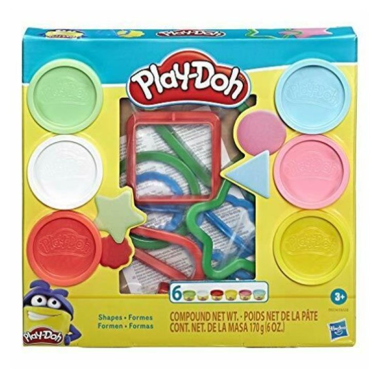 Play-Doh Forme Geometriche Assortite&nbsp;Hasbro 6 Vasetti con Formine
