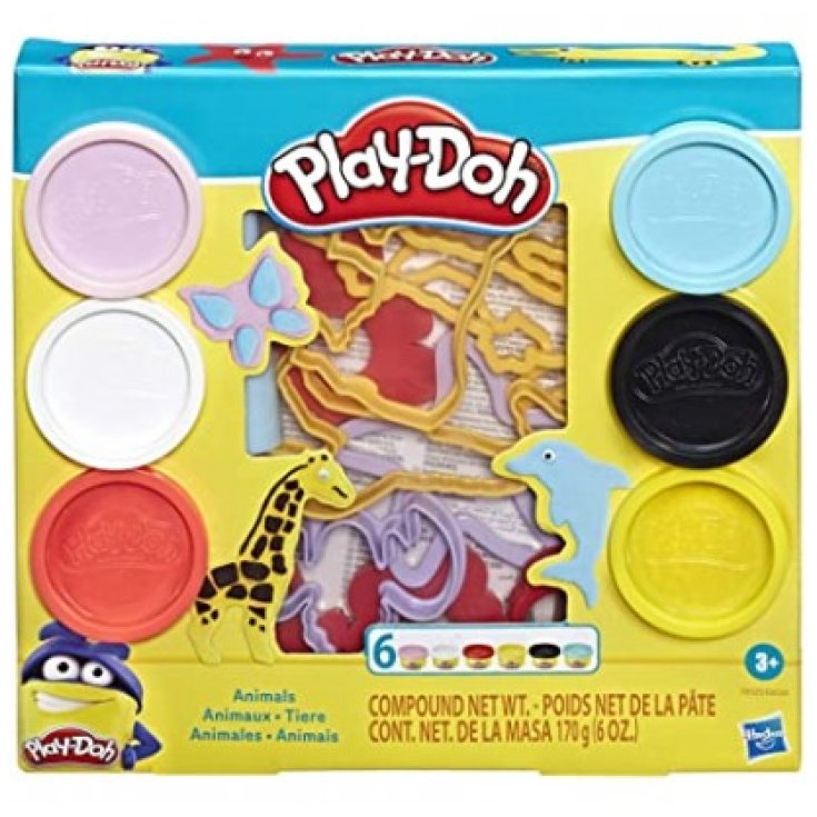 Play-Doh Forme&nbsp;Animali Assortiti Hasbro 6 Vasetti con Formine