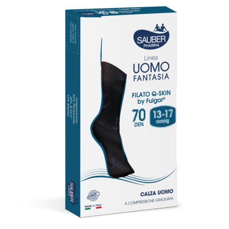 Linea Uomo Fantasia Calza 70D Ancore Tg.L/XL&nbsp;Sauber