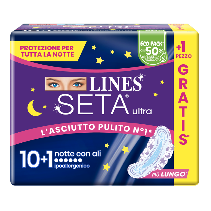 Notte Con Ali Lines Seta Ultra 10+1 Pezzi