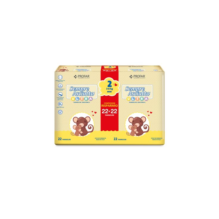 Sempre Asciutto UIltra Mini 3-6kg Profar 22+22 Pezzi  Bipacco