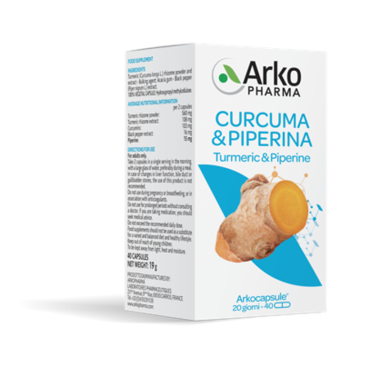 Arkcapsule Curcuma & Piperina Arkopharma 130 Capsule