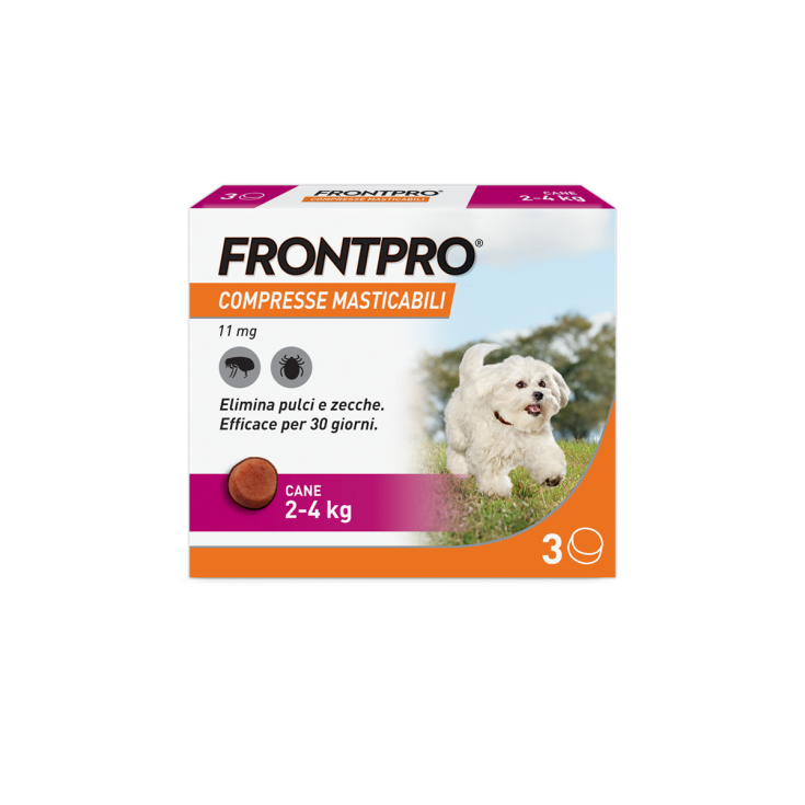 FRONTPRO Cani (2-4Kg), 3 Compresse Antiparassitarie