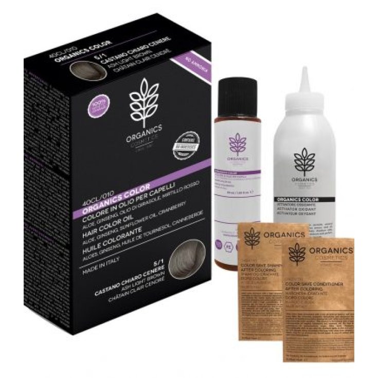 Colore&nbsp;in Olio Per Capelli 5/1&nbsp;Castano Chiaro Cenere Organics Pharm