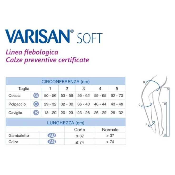 Varisan&reg; Soft Gambaletto 15-20mmhg Normale Punta Chiusa Nero Cizeta Medicali 1 Paio