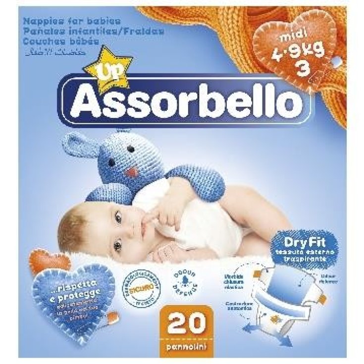 Pannolini Dryfit Midi 4/9kg Assorbello Up 20 Pezzi