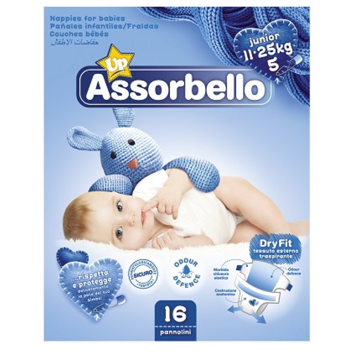 Pannolini Dryfit Junior 11/25kg Assorbello Up 16 Pezzi