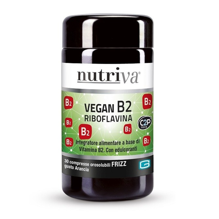 Nutriva® Vegan B2 Riboflavina 30 Compresse Frizz Nutriva® Vegan B2 Riboflavina 30 Compresse Frizz