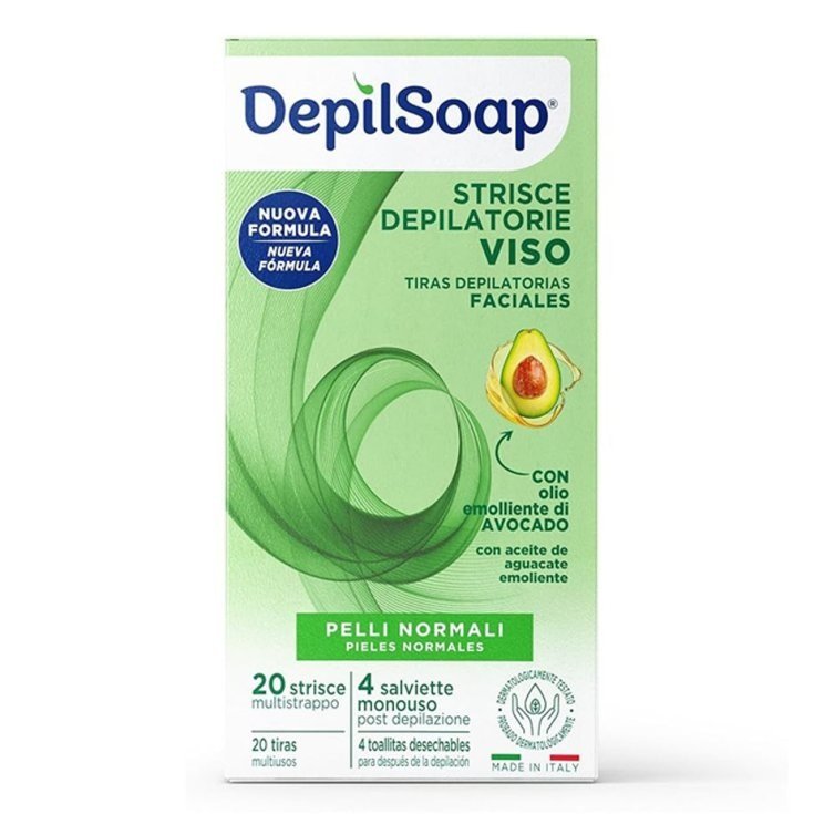 Strisce Depilatorie Viso Pelli Normali Depilsoap 20 Pezzi