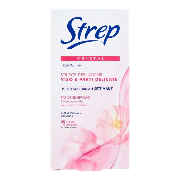 Crystal Strisce Depilatorie Viso STREP 20 Pezzi + 4 Salviettine