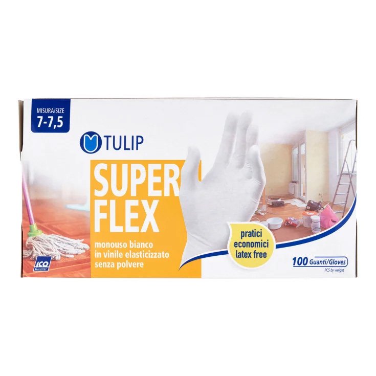 Tulip Guanti Super Flex Bianco M 100 Pezzi
