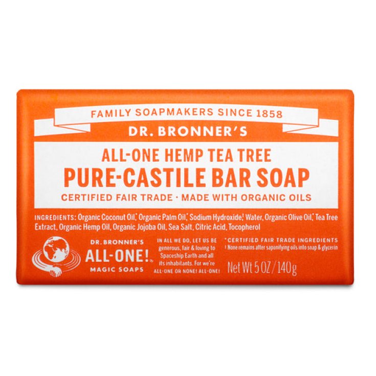Sapone Pure-Castiglia Hemp Tea Tree Dr. Bronner's 140g