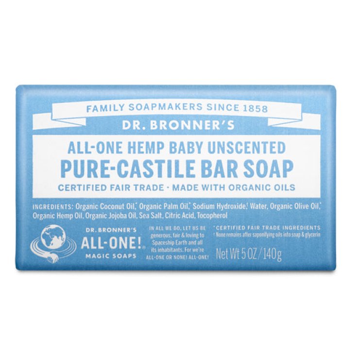 Sapone Pure-Castiglia Hemp Baby Unscented Dr. Bronner's 140g