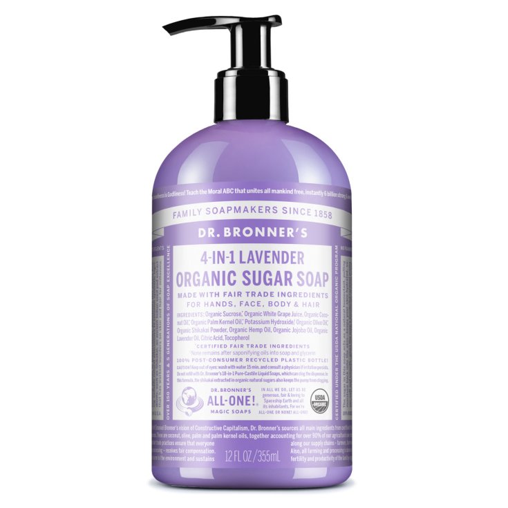 Organic Sugar Soap 4 In 1 Lavender Dr. Bronner's 355ml