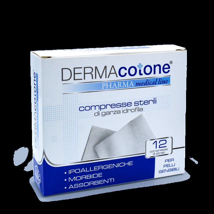 Compresse Sterili di Garza Idrofila 7,5x7,5cm Dermacotone 12 Pezzi