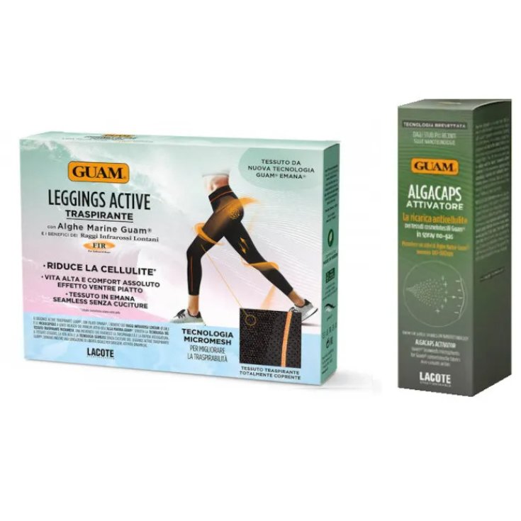 Guam&reg; Leggings Active Traspirante S/M + Algacaps Attivatore Spray Alghe Marine 100ml