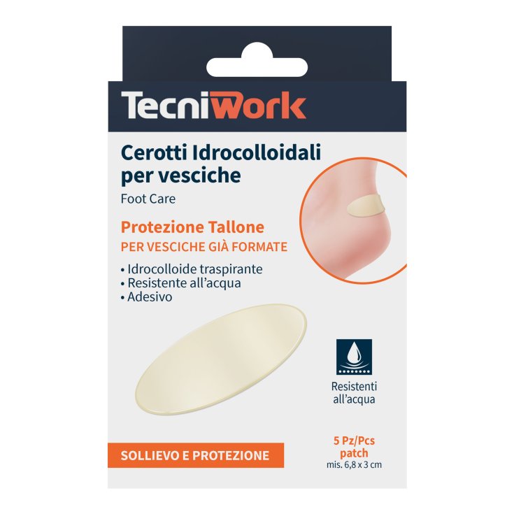 Cerotti Idrocolloidali Per Vesciche Del Tallone Tecniwork&reg; 5 Pezzi