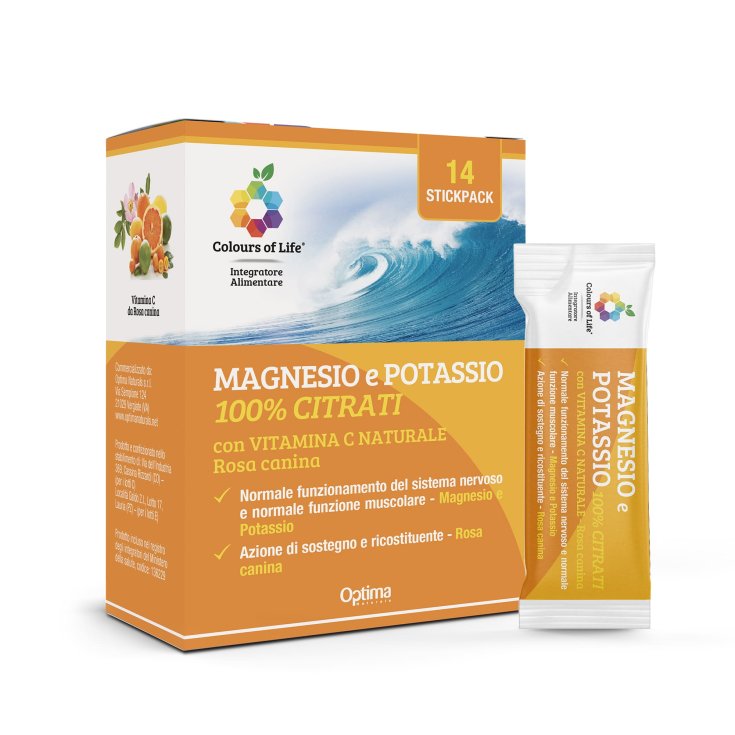 Colours Of Life® Magnesio Potassio Vitamina C Optima 14 Stick Colours Of Life® Magnesio Potassio Vitamina C Optima 14 Stick