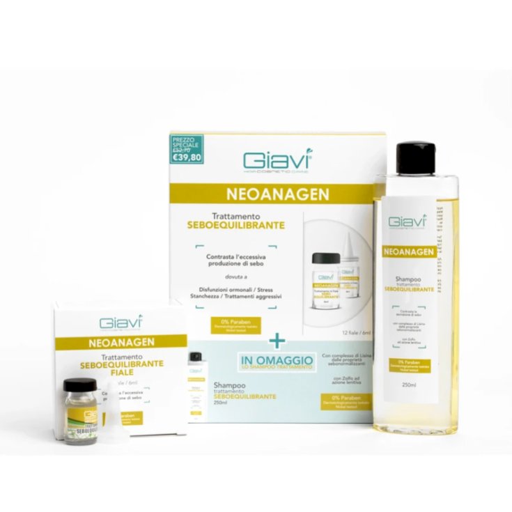 Neoanagen Kit Seboequilibrante Giavi&reg; Fiale + Shampoo