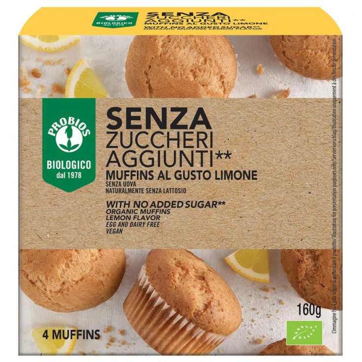 Senza Zuccheri Aggiunti Muffins Al Gusto Limone Probios 160g