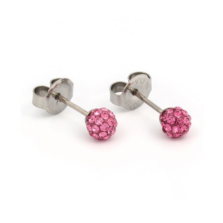 System 75 Pallina Diamatata Rosa 4,5mm Studex 1 Paio