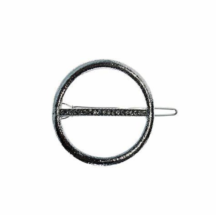 Molletta Tondo Grande Strass Celeste 1 Pezzo