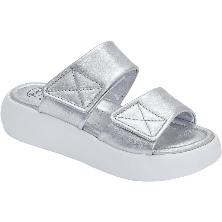 Boca 2 Straps Pelle Laminata Donna Silver 39 Dr.Scholl