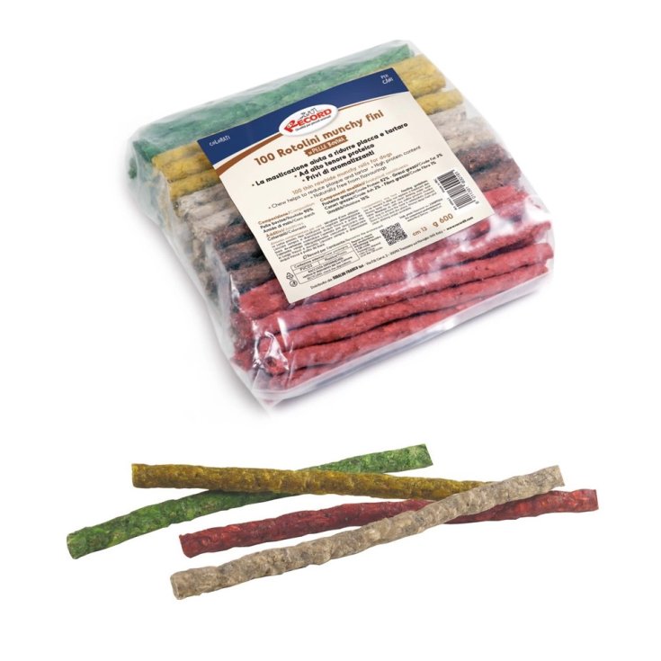 Munchy Rotolini Colorati Fini X Cani Record&reg; 100 Pezzi