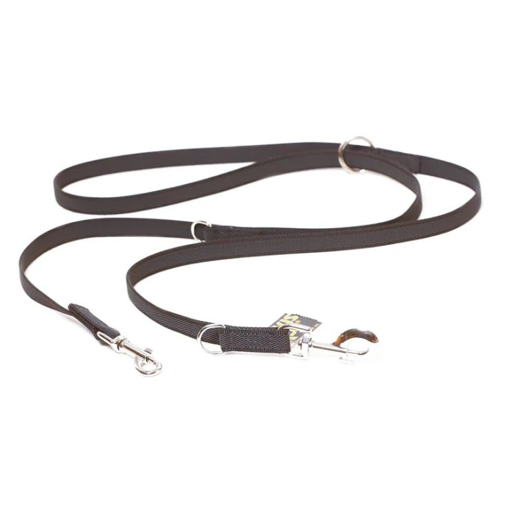 Guinzaglio Doppio Julius K9 Color & Grey - 2 Cm - 2 Mt - Nero
