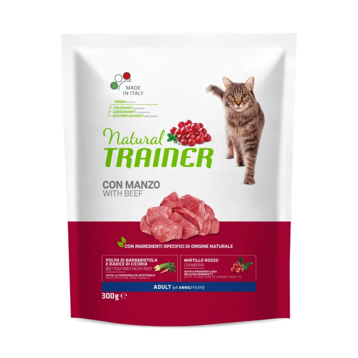 Cibo Secco per Gatti Adulti con Manzo Natural Trainer 300g