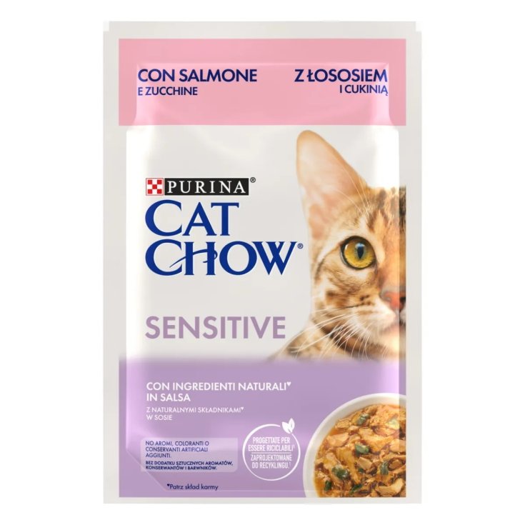 Cat Chow Sensitive con&nbsp;Salmone e Zucchine 85g