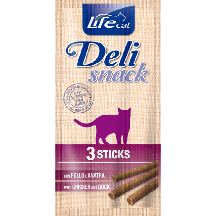 Deli Snack Pollo E Anatra Gatto Life Natural 3 Stick 15g