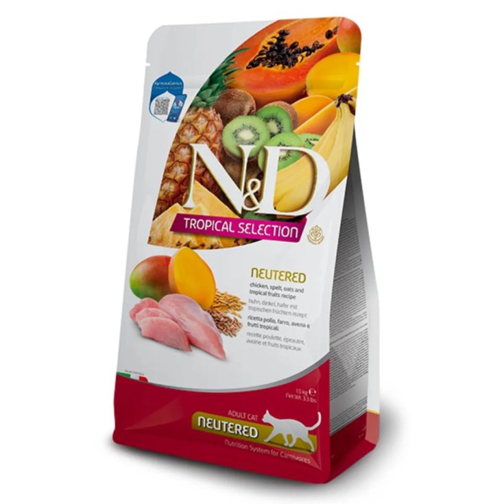 Neutered Adult Pollo&nbsp;N&D Cat Tropical Selection 10Kg