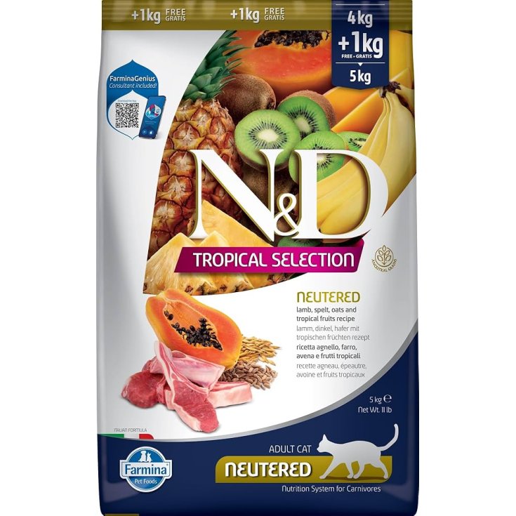 N&D Cat Tropical Lamb Neutered FARMINIA&reg; 4+1Kg