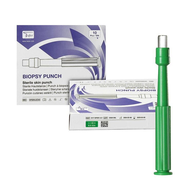 Biopsy Punch Cutanea 6mm Teqler 10 Pezzi