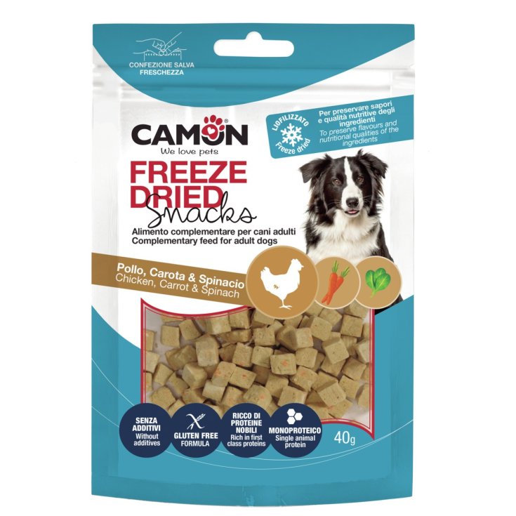 Dadini di Pollo Liofilizzati con Carote e Spinaci CAMON 40g