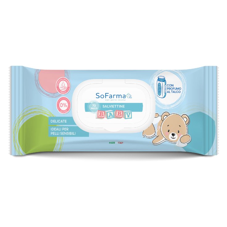 Sofarmapi&ugrave; Salviettine Talco Baby 72 Pezzi