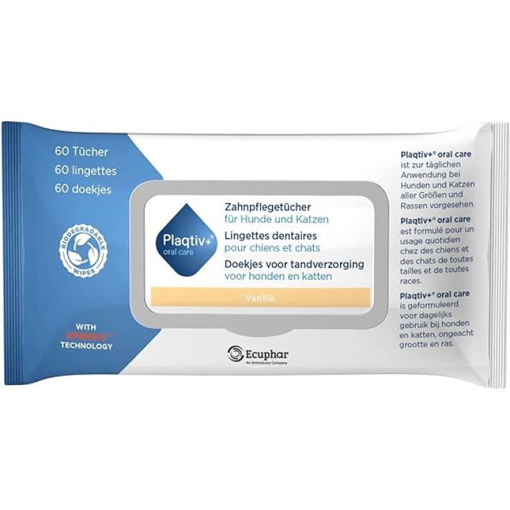 Plaqtiv+ Oral Care Ecuphar 64 Salviette Dentali