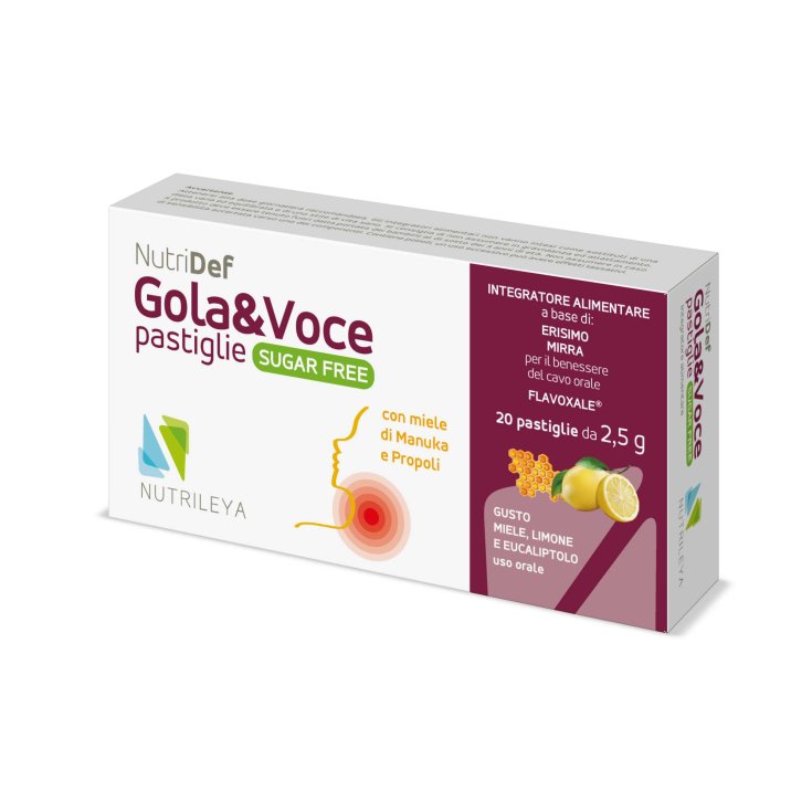 NutriDef Gola&Voce Sugar Free Miele Limone e Eucaliptolo 20 Pastiglie