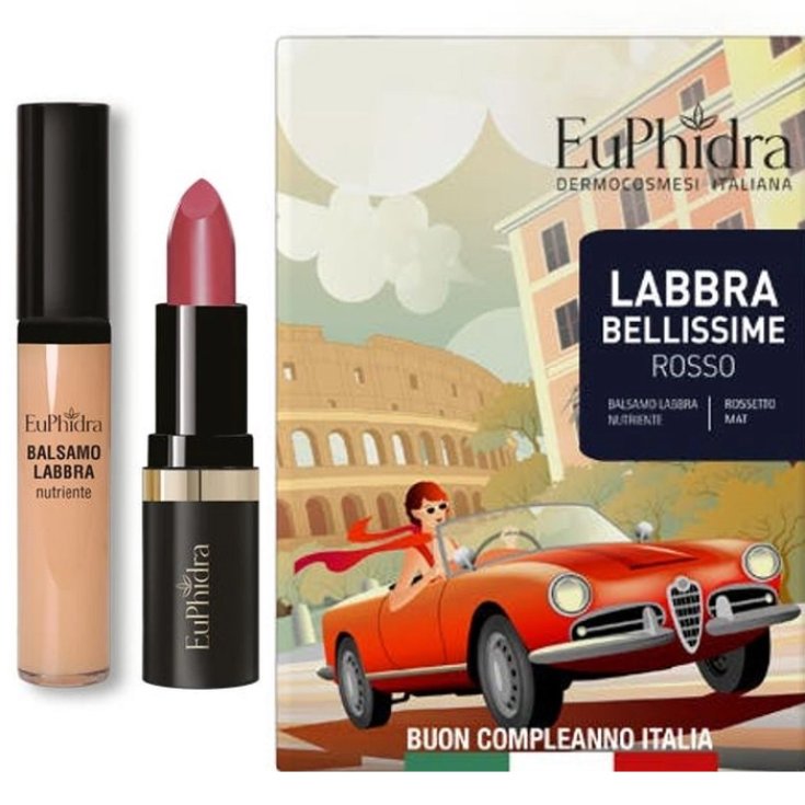 Euphidra Labbra Bellissime Rossetto Mat + Balsamo Labbra 02 Rosso