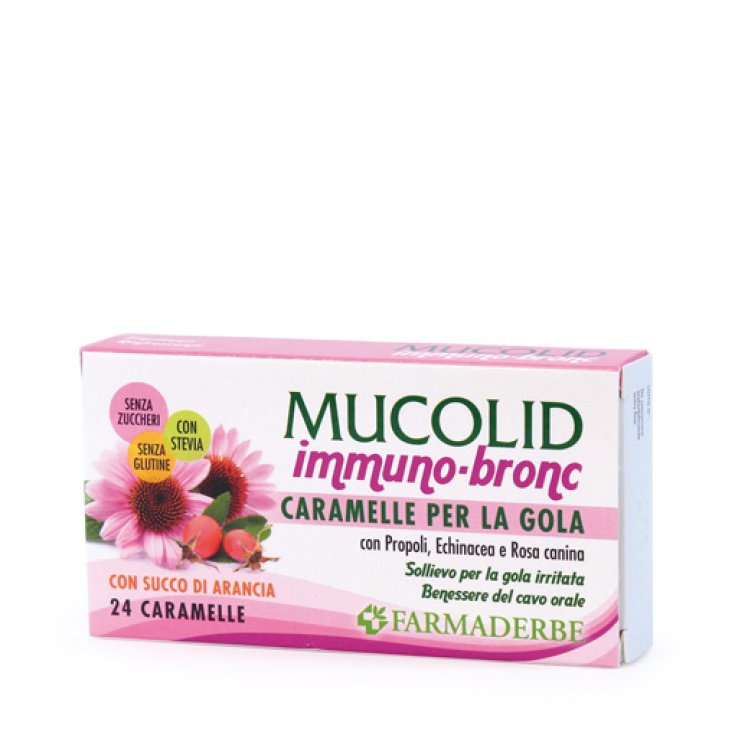 Mucolid Bronc Immuno Arancia Farmaderbe 24 Caramelle