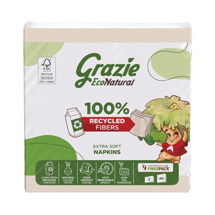 Grazie Natural Tovaglioli 2 Veli 40 Pezzi