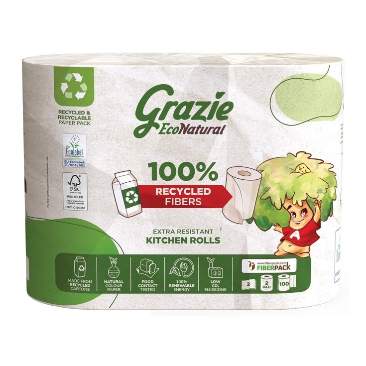 Grazie Natural Asciugatutto - 2 Rotoli