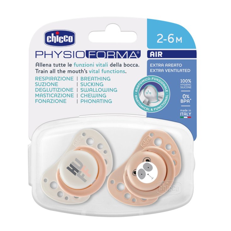PhysioForma&reg; Air Succhietti Azzurro Silicone 2-6 Chicco&reg; 2 Pezzi