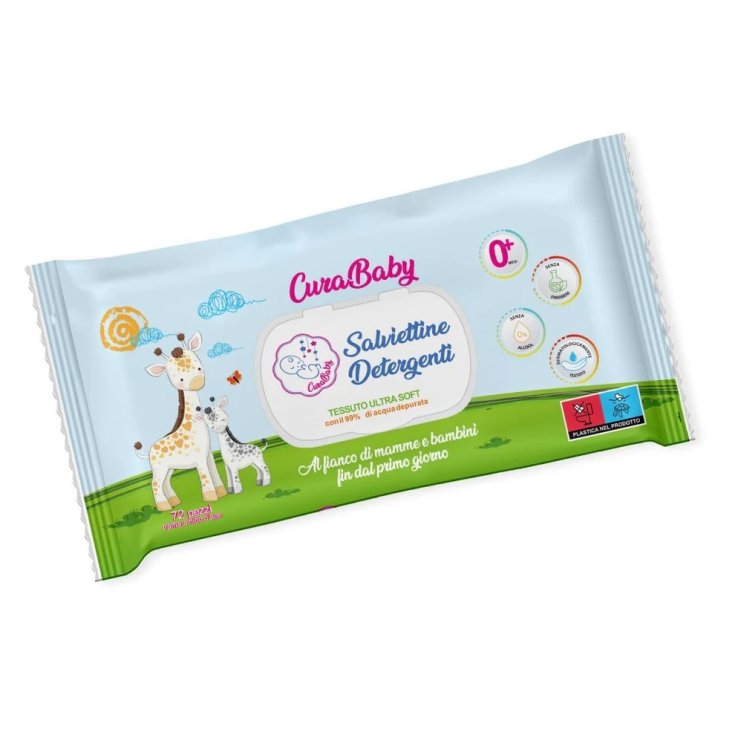 Salviettine Detergenti CuraBaby 72 Pezzi