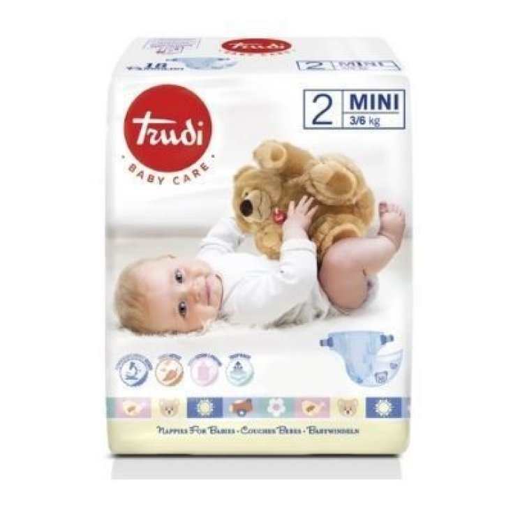 Pannolini 2 Mini 3/6kg Trudi Baby Care 24 Pezzi